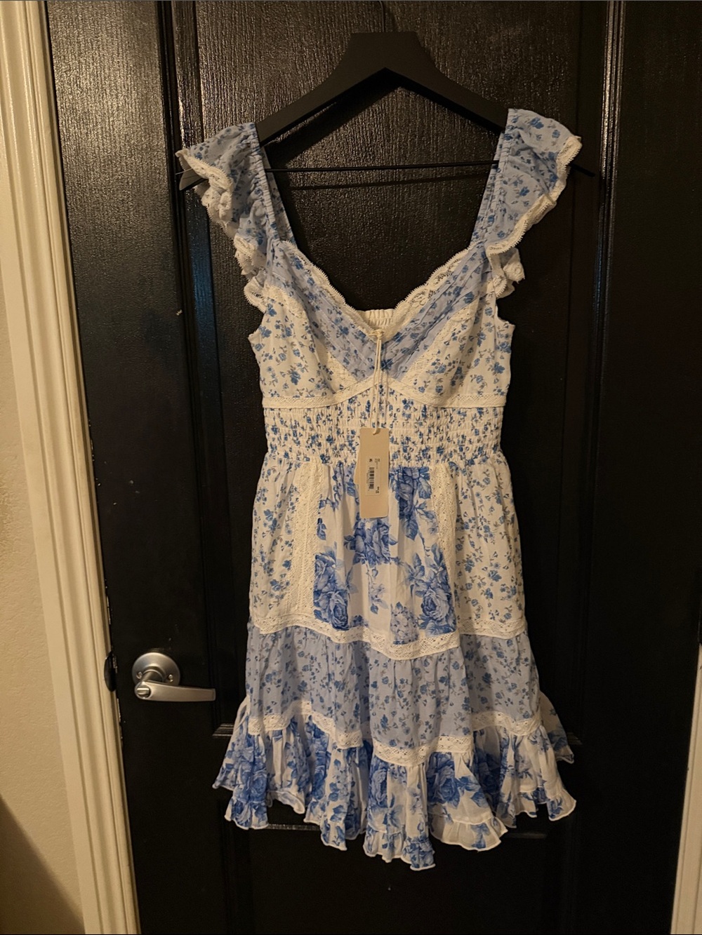 Altar’d State Blue and White Floral Ruffle Sundress